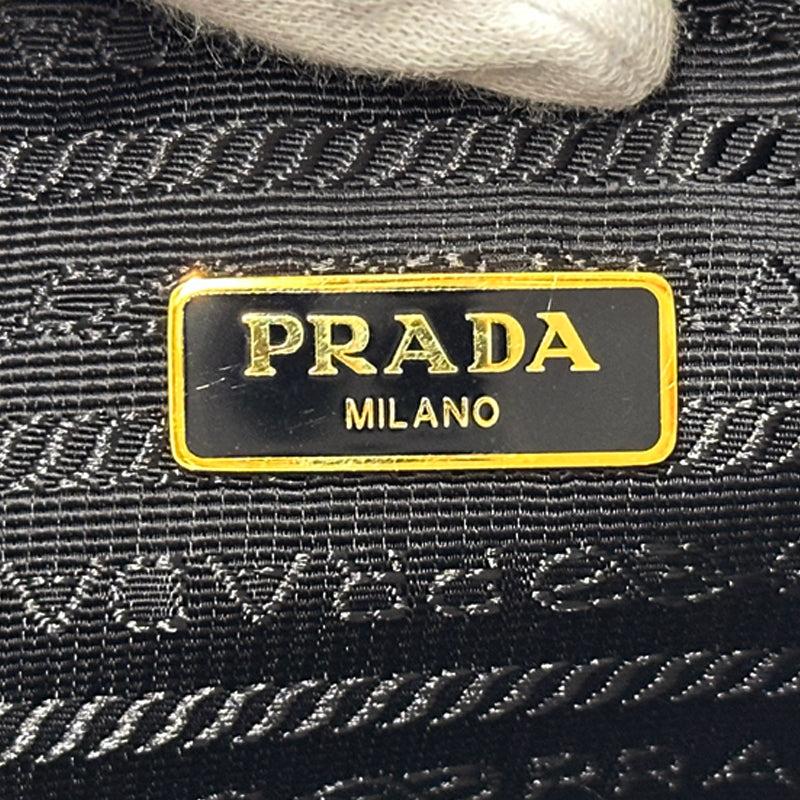 PRADA プラダ 2wayバッグ ロゴジャガード ブラック キャンバス レディース 【中古】