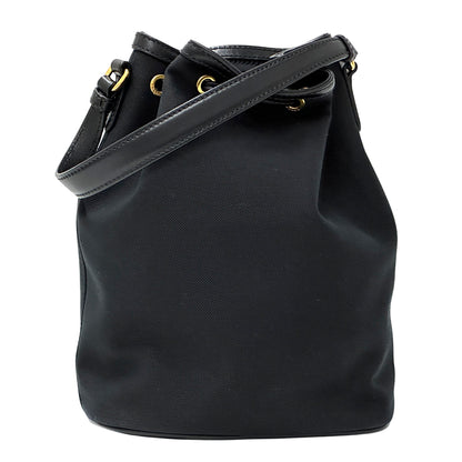 PRADA プラダ 2wayバッグ ロゴジャガード ブラック キャンバス レディース 【中古】
