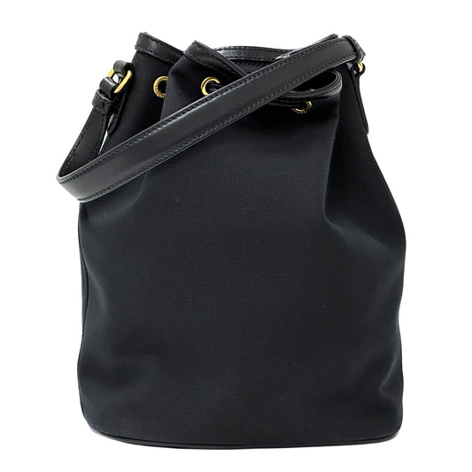 PRADA プラダ 2wayバッグ ロゴジャガード ブラック キャンバス レディース 【中古】