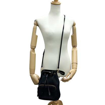PRADA プラダ 2wayバッグ ロゴジャガード ブラック キャンバス レディース 【中古】