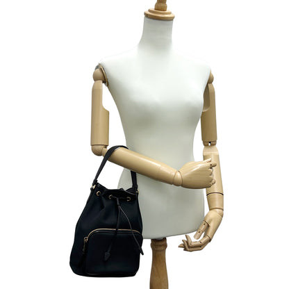PRADA プラダ 2wayバッグ ロゴジャガード ブラック キャンバス レディース 【中古】