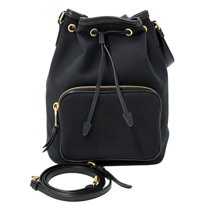 PRADA プラダ 2wayバッグ ロゴジャガード ブラック キャンバス レディース 【中古】