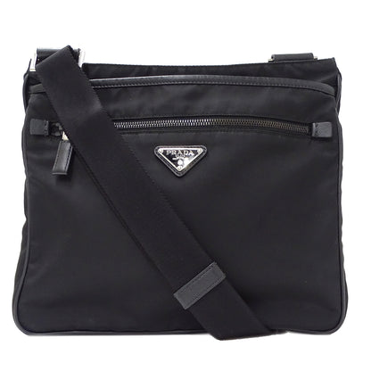 PRADA プラダ ショルダーバッグ ブラック ナイロン メンズ 【中古】