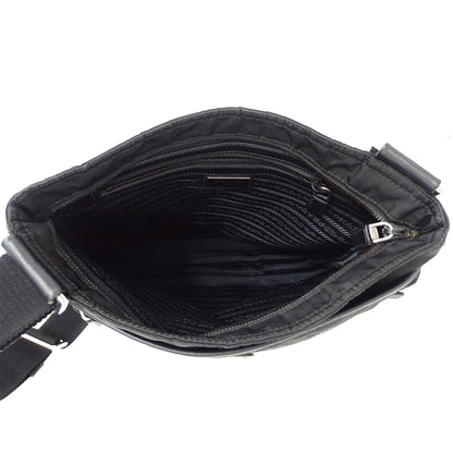PRADA プラダ ショルダーバッグ ブラック ナイロン メンズ 【中古】