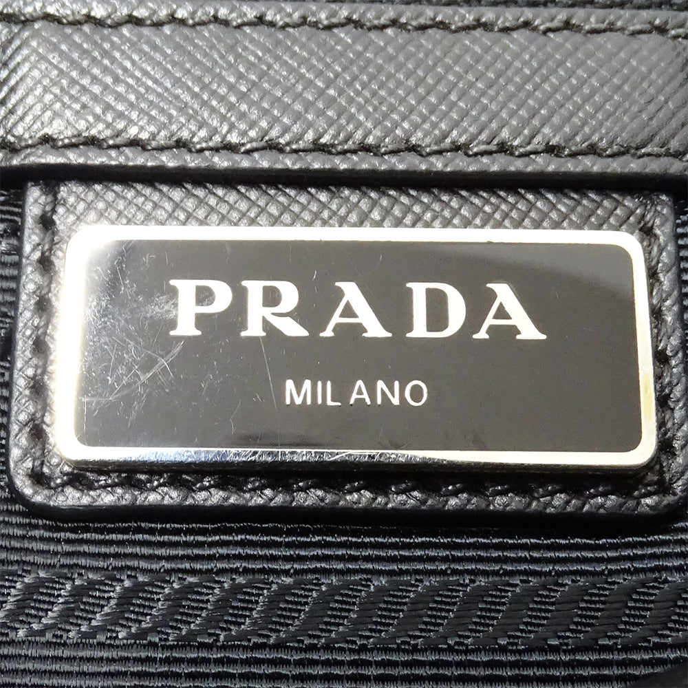 PRADA プラダ ショルダーバッグ ブラック ナイロン メンズ 【中古】
