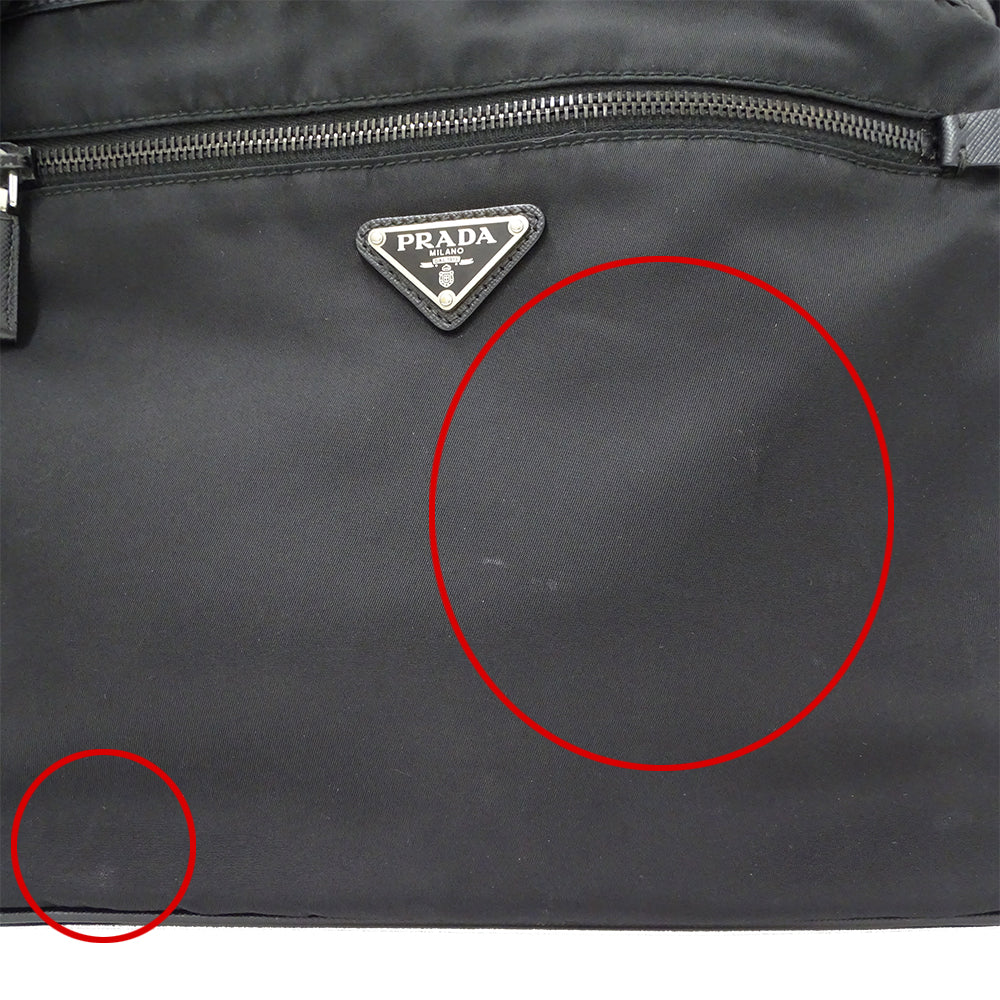 PRADA プラダ ショルダーバッグ ブラック ナイロン メンズ 【中古】