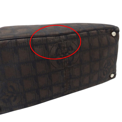 CHANEL シャネル トートバッグ ニュートラベル トートMM ダークブラウン シルバー金具 ナイロン レディース 【中古】