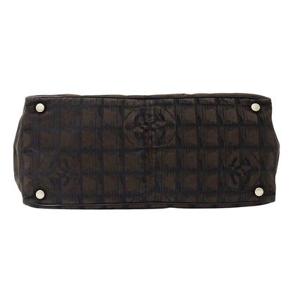 CHANEL シャネル トートバッグ ニュートラベル トートMM ダークブラウン シルバー金具 ナイロン レディース 【中古】