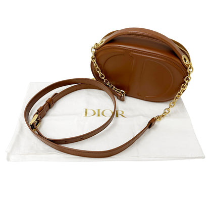 Dior ディオール オーバルカメラバッグ ショルダーバッグ ブラウン レザー レディース 【中古】