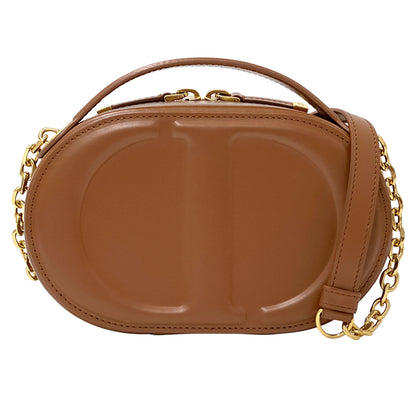 Dior ディオール オーバルカメラバッグ ショルダーバッグ ブラウン レザー レディース 【中古】