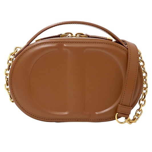 Dior ディオール オーバルカメラバッグ ショルダーバッグ ブラウン レザー レディース 【中古】