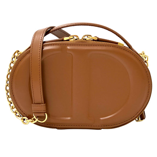 Dior ディオール オーバルカメラバッグ ショルダーバッグ ブラウン レザー レディース 【中古】