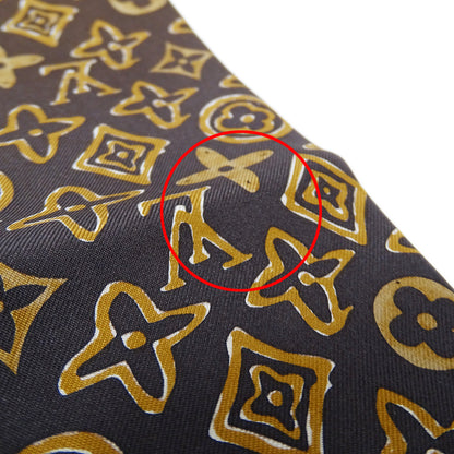 LOUIS VUITTON ルイ・ヴィトン バンドー・モノグラムマップ スカーフ ブラウン ネイビー M75043 シルク レディース 【中古】