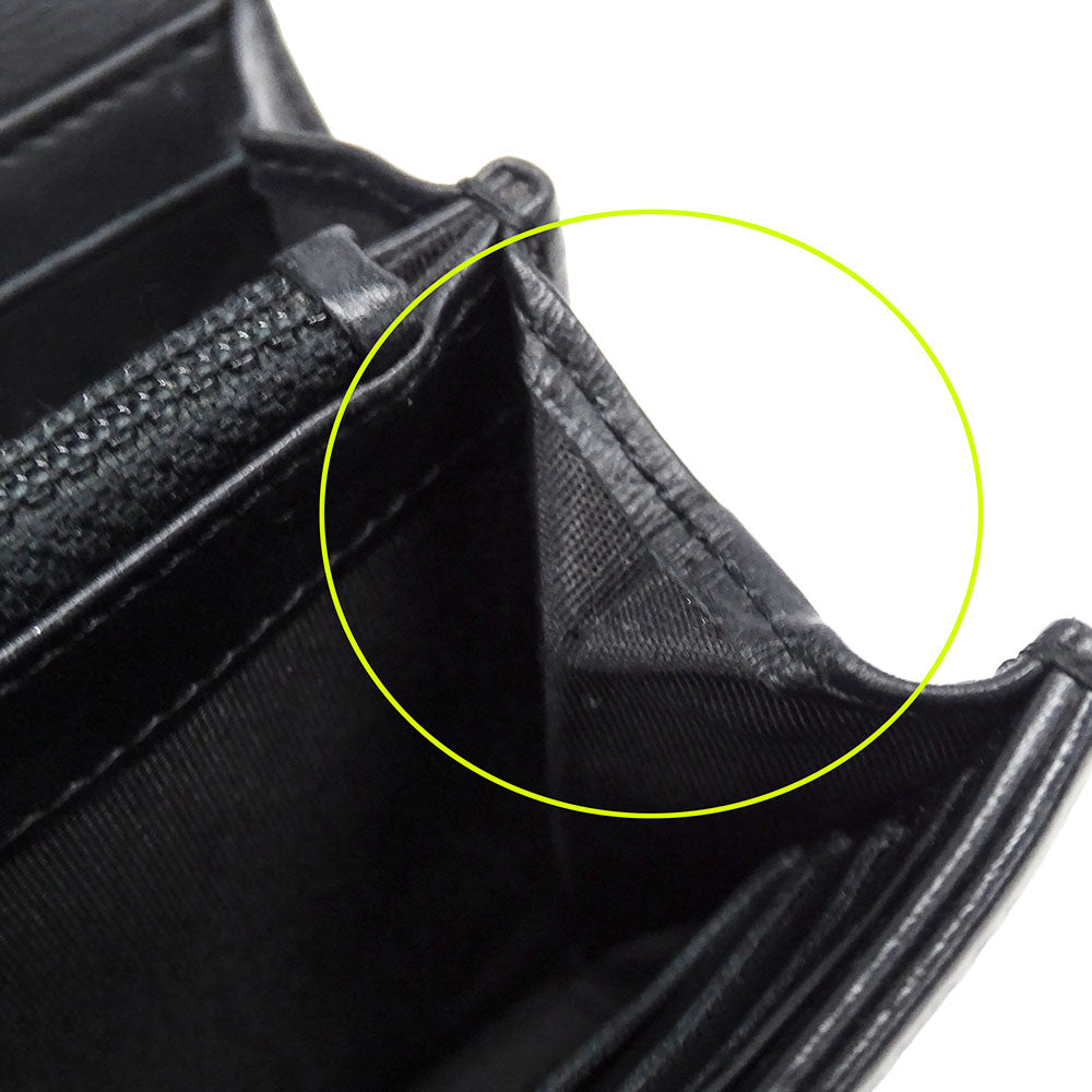 CHANEL シャネル 長財布 ブラック シルバー金具 レザー レディース 【中古】