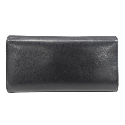 CHANEL シャネル 長財布 ブラック シルバー金具 レザー レディース 【中古】