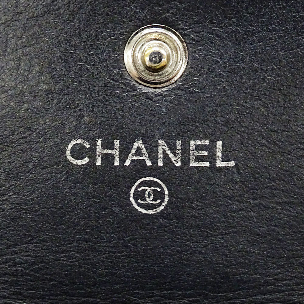 CHANEL シャネル 長財布 ブラック シルバー金具 レザー レディース 【中古】