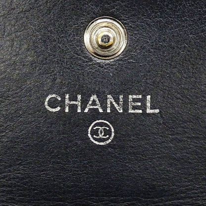 CHANEL シャネル 長財布 ブラック シルバー金具 レザー レディース 【中古】