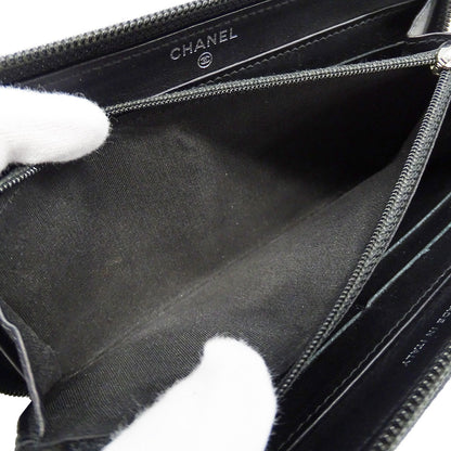CHANEL シャネル 長財布 ブラック シルバ―金具 キャビアスキン レディース 【中古】