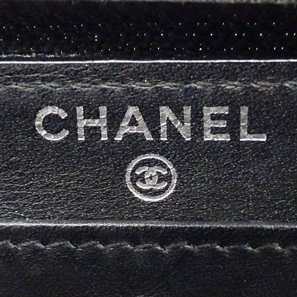 CHANEL シャネル 長財布 ブラック シルバ―金具 キャビアスキン レディース 【中古】
