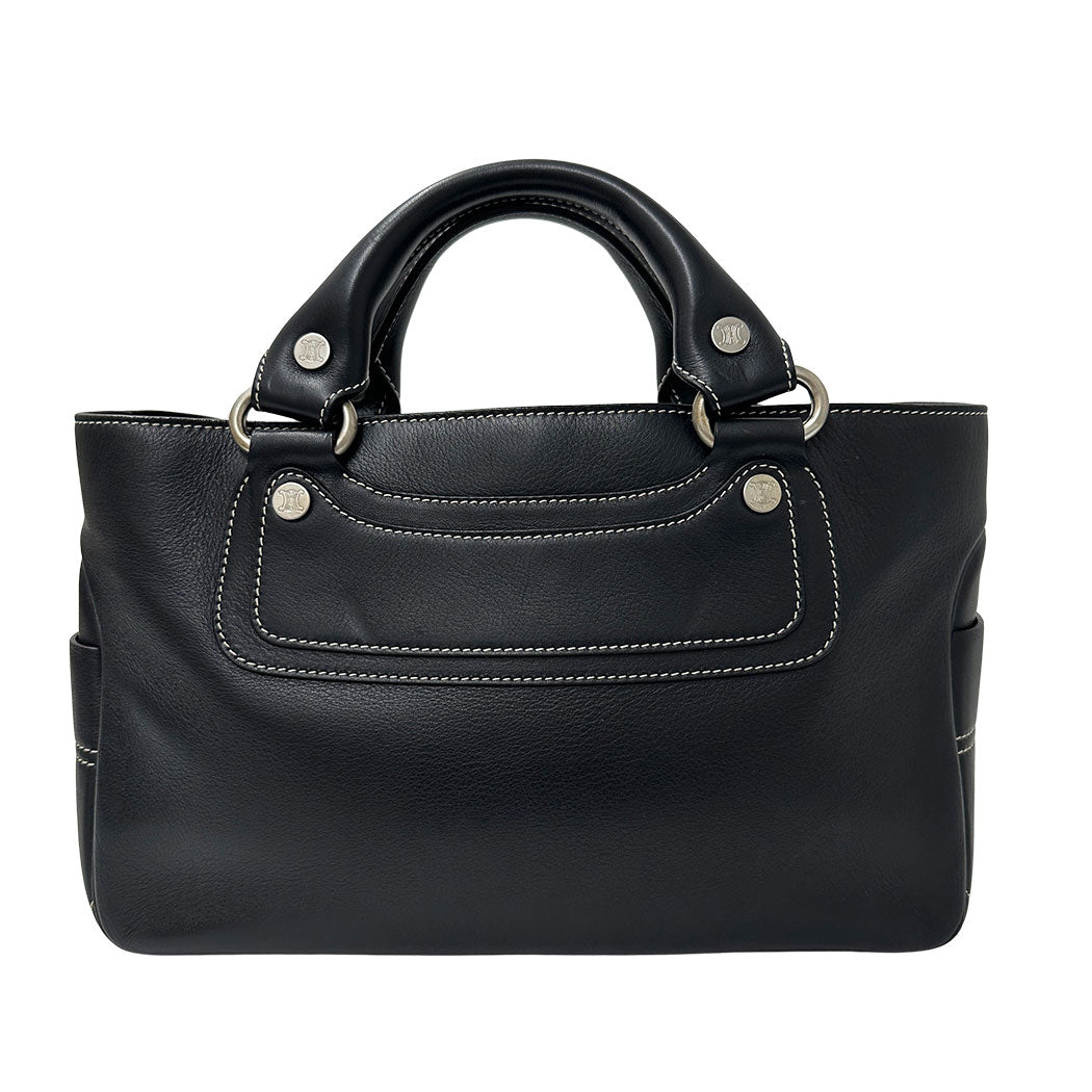 CELINE セリーヌ ブギーバッグ ハンドバッグ ブラック レザー レディース 【中古】