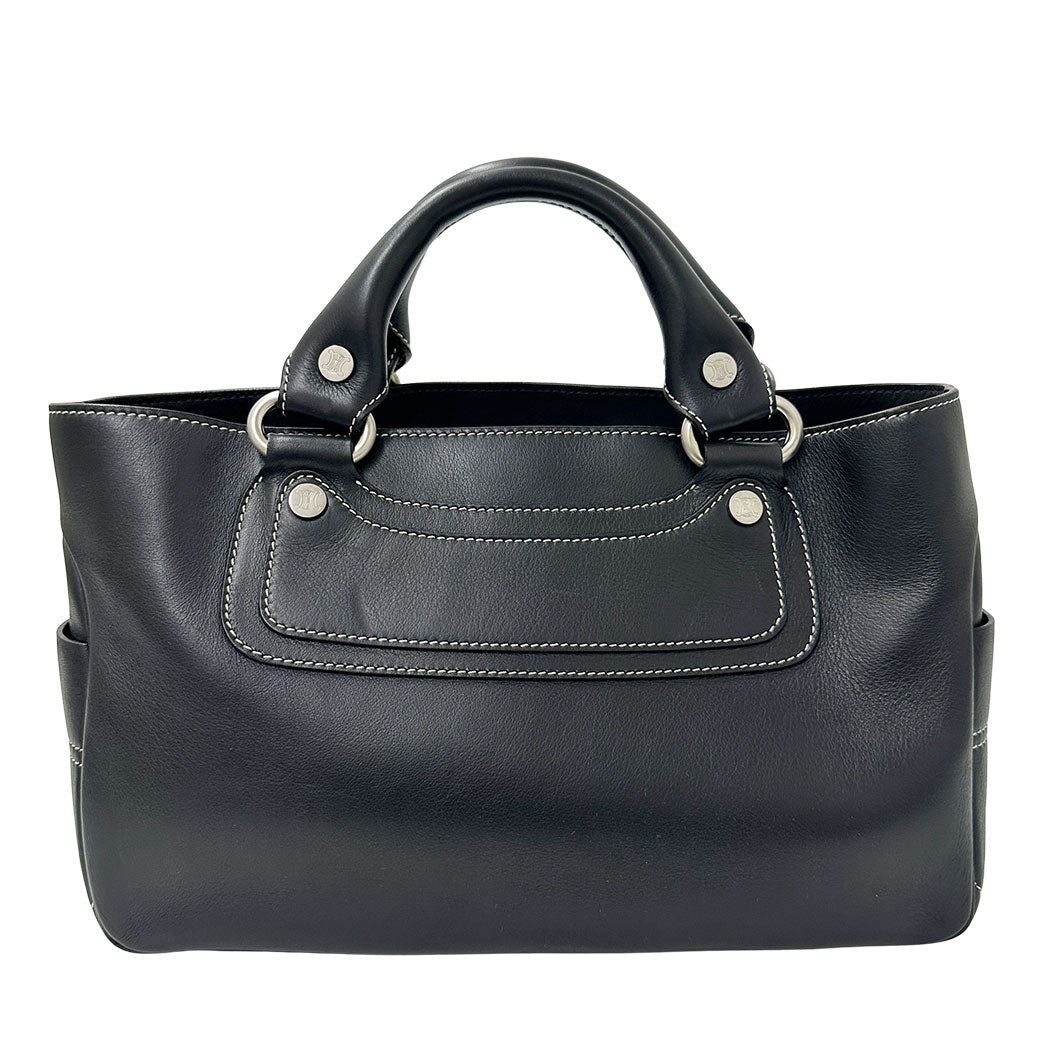 CELINE セリーヌ ブギーバッグ ハンドバッグ ブラック レザー レディース 【中古】
