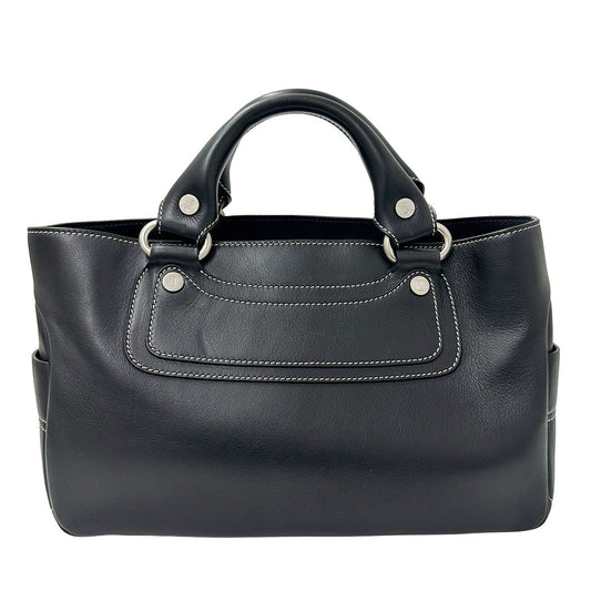 CELINE セリーヌ ブギーバッグ ハンドバッグ ブラック レザー レディース 【中古】