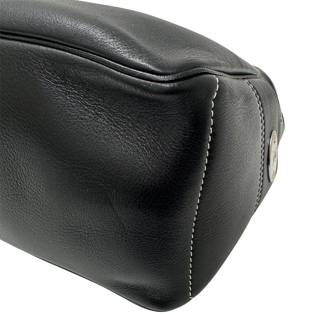 CELINE セリーヌ ブギーバッグ ハンドバッグ ブラック レザー レディース 【中古】