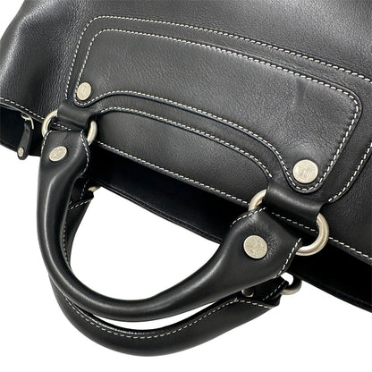 CELINE セリーヌ ブギーバッグ ハンドバッグ ブラック レザー レディース 【中古】