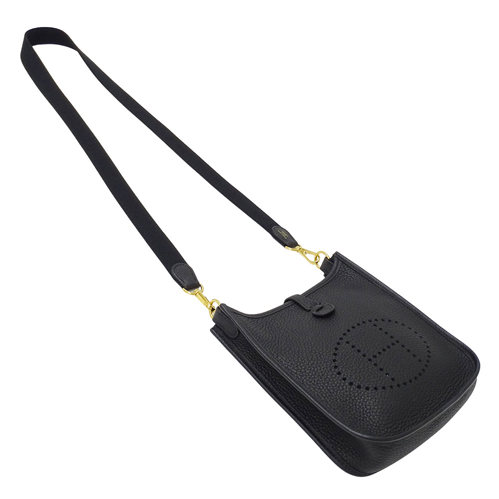 HERMES エルメス エブリン TPM ショルダーバッグ ブラック ゴールド金具 トリヨンクレマンス レディース 【中古】