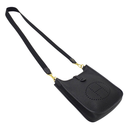 HERMES エルメス エブリン TPM ショルダーバッグ ブラック ゴールド金具 トリヨンクレマンス レディース 【中古】