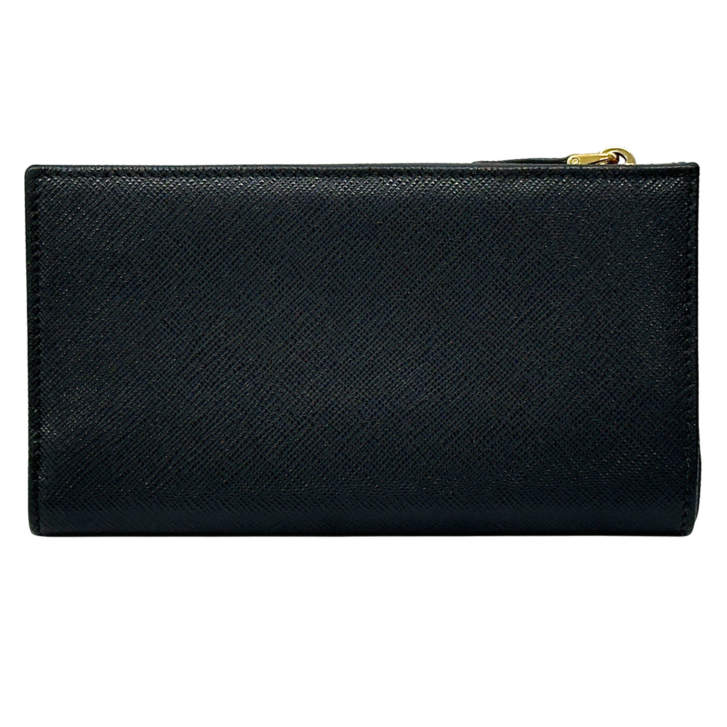 PRADA プラダ 長財布 サフィアーノ ブラック ピンク 1ML506 レディース メンズ 【中古】