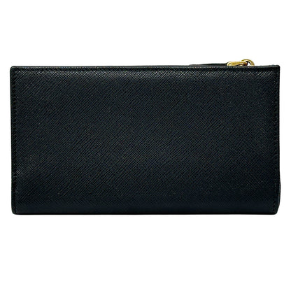 PRADA プラダ 長財布 サフィアーノ ブラック ピンク 1ML506 レディース メンズ 【中古】