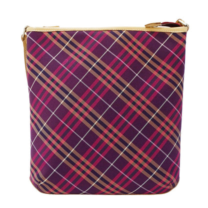 BURBERRY BLUE LABEL バーバリーブルーレーベル ショルダーバッグ パープル ベージュ ナイロン レディース 【中古】
