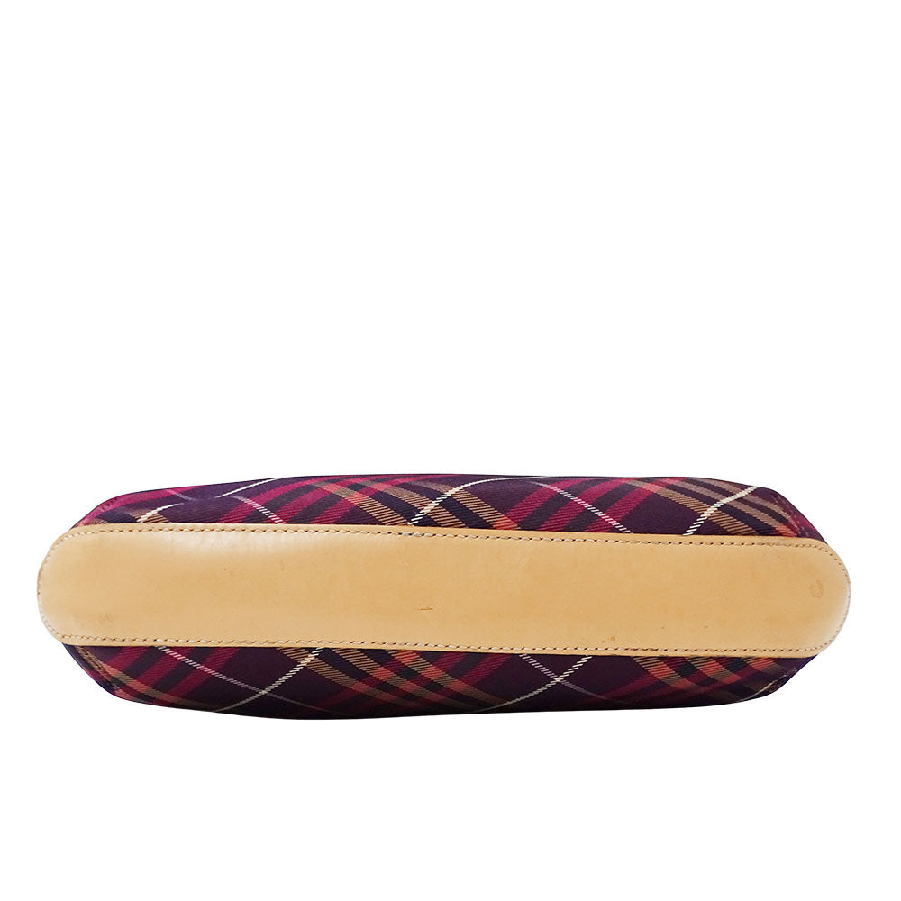 BURBERRY BLUE LABEL バーバリーブルーレーベル ショルダーバッグ パープル ベージュ ナイロン レディース 【中古】