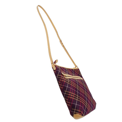 BURBERRY BLUE LABEL バーバリーブルーレーベル ショルダーバッグ パープル ベージュ ナイロン レディース 【中古】