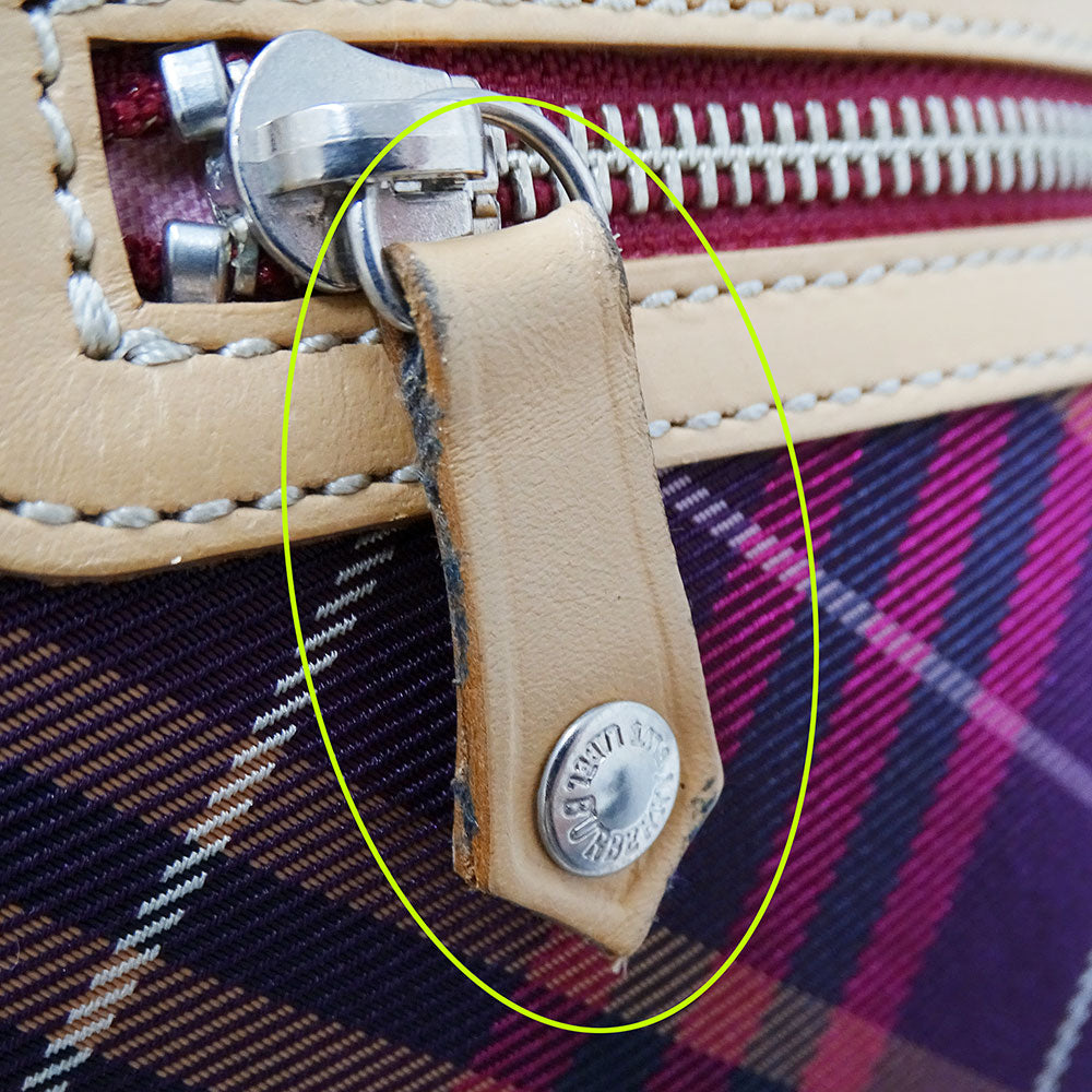 BURBERRY BLUE LABEL バーバリーブルーレーベル ショルダーバッグ パープル ベージュ ナイロン レディース 【中古】
