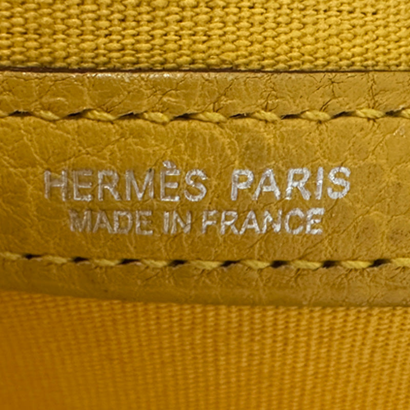 エルメス HERMES ガーデンパーティPM トワルオフィシエ バッグ レディース トートバッグ イエロー シルバー金具 □M刻印 2009年製 A4 シンプル 【中古】