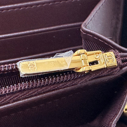 CHANEL シャネル 長財布 マトラッセ ブラック ゴールド金具 キャビアスキン レディース 【中古】