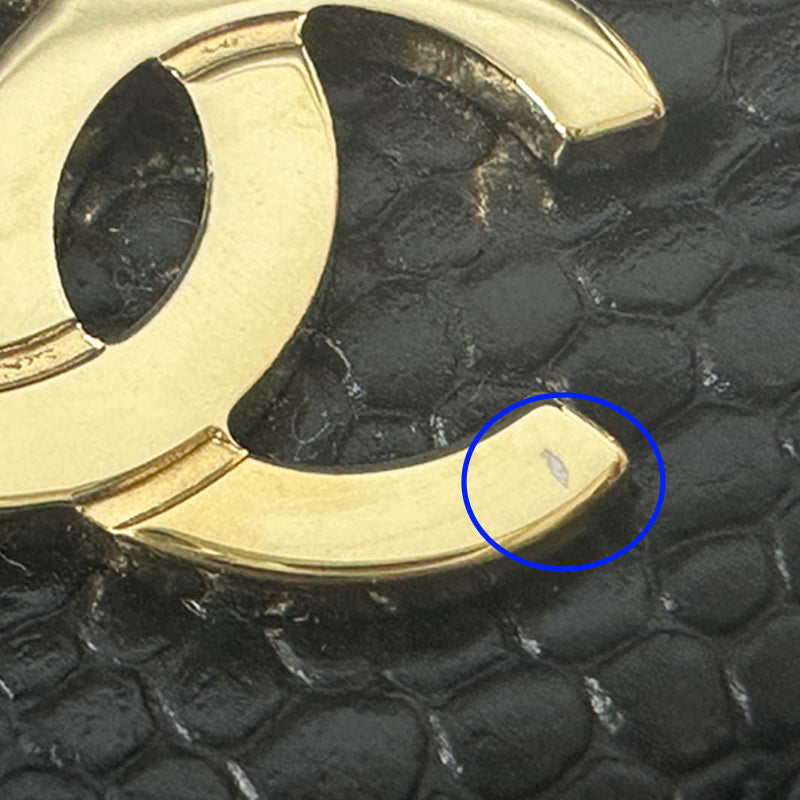 CHANEL シャネル 長財布 マトラッセ ブラック ゴールド金具 キャビアスキン レディース 【中古】
