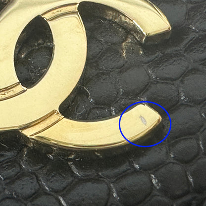CHANEL シャネル 長財布 マトラッセ ブラック ゴールド金具 キャビアスキン レディース 【中古】