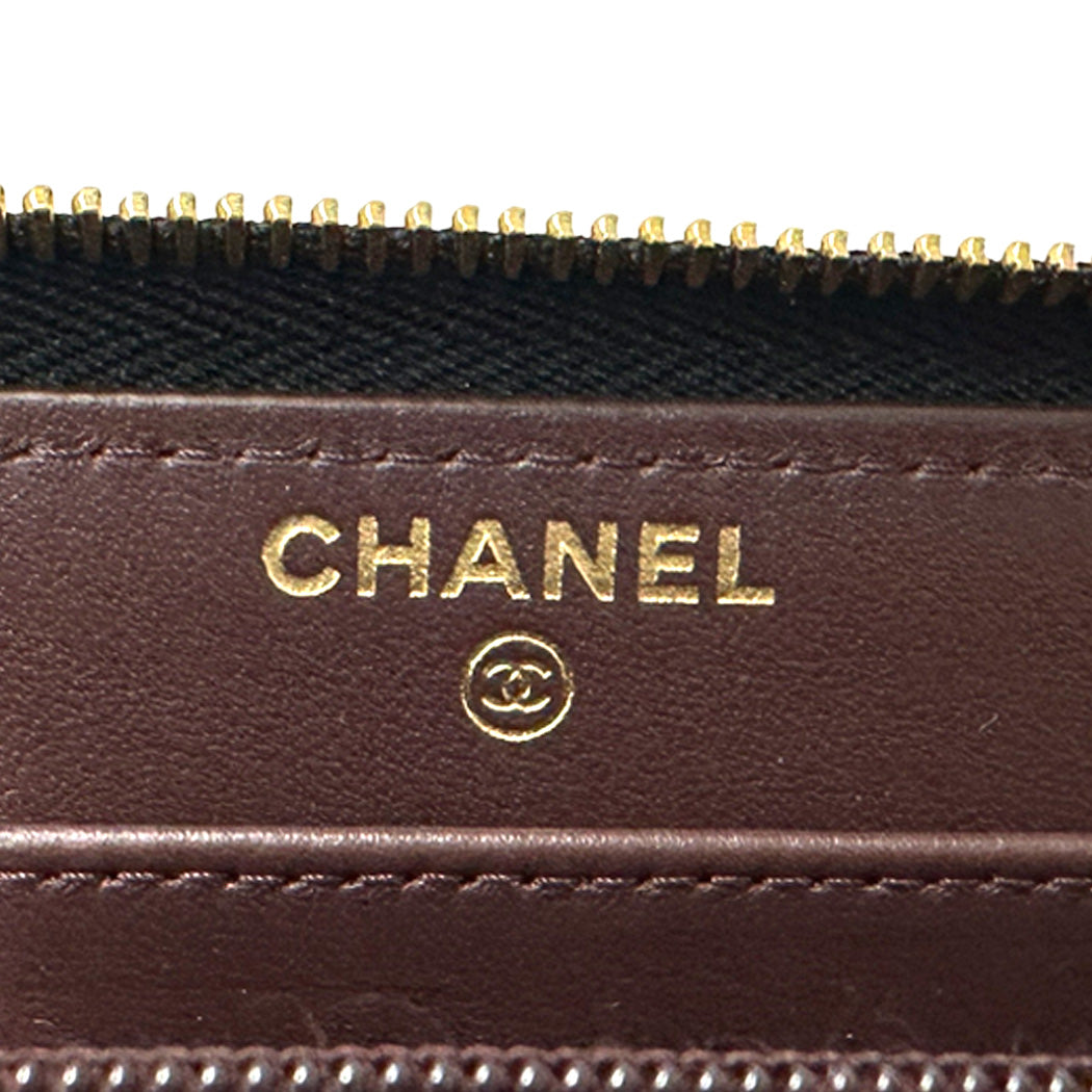 CHANEL シャネル 長財布 マトラッセ ブラック ゴールド金具 キャビアスキン レディース 【中古】