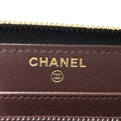 CHANEL シャネル 長財布 マトラッセ ブラック ゴールド金具 キャビアスキン レディース 【中古】