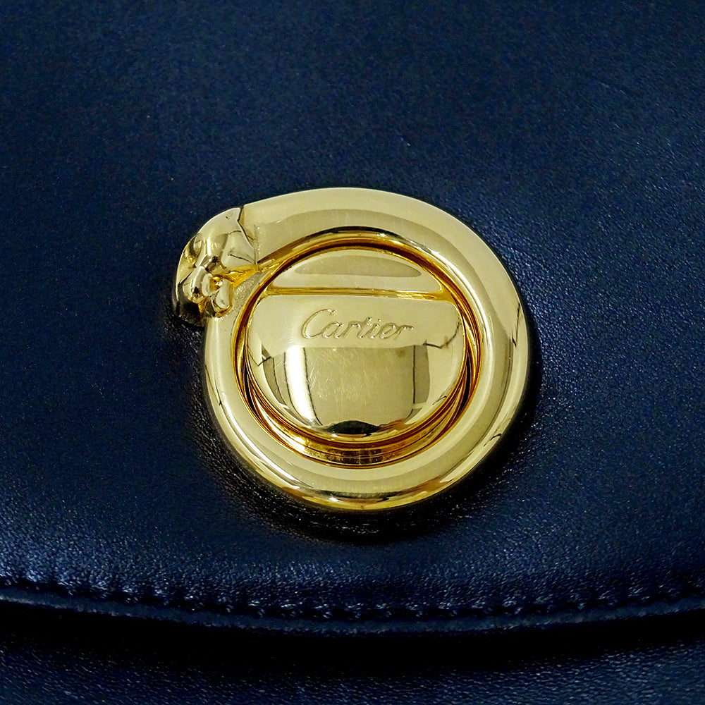 Cartier カルティエ クラッチバッグ セカンドバッグ パンテール ブラック レザー レディース 【中古】