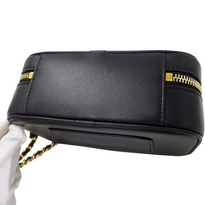 CHANEL シャネル ショルダーバッグ ブラック ゴールド金具 レザー レディース 【中古】