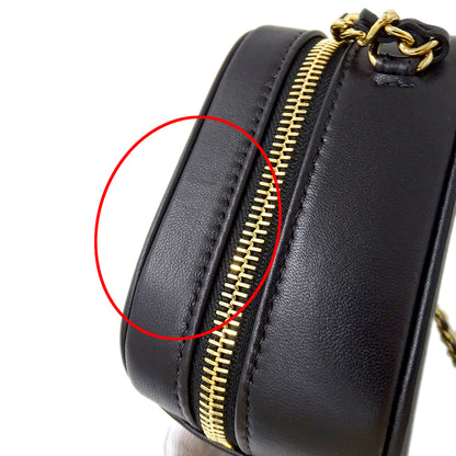 CHANEL シャネル ショルダーバッグ ブラック ゴールド金具 レザー レディース 【中古】