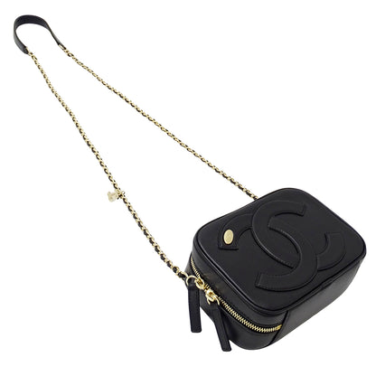 CHANEL シャネル ショルダーバッグ ブラック ゴールド金具 レザー レディース 【中古】