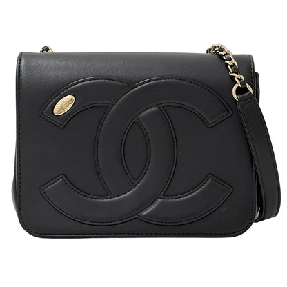 CHANEL シャネル ショルダーバッグ ココマーク ブラック ゴールド金具 レザー レディース 【中古】