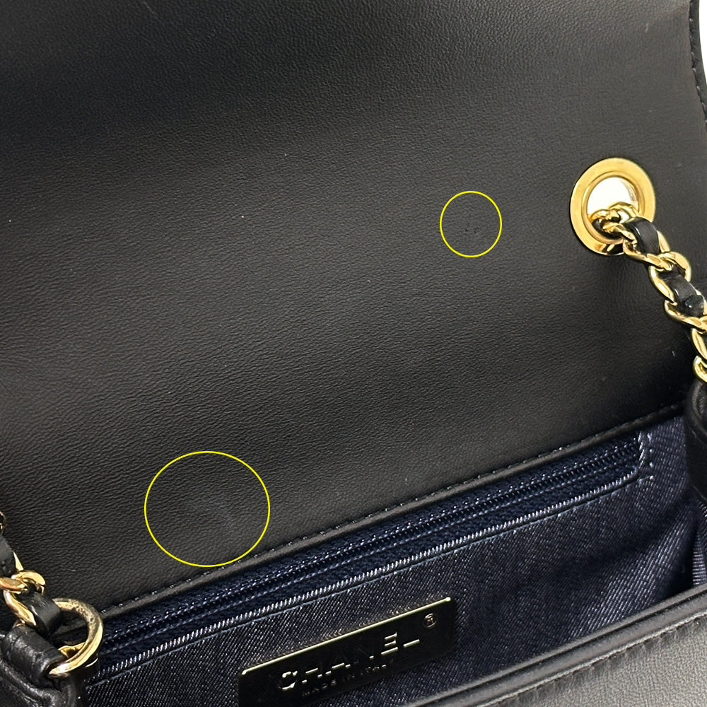 CHANEL シャネル ショルダーバッグ ココマーク ブラック ゴールド金具 レザー レディース 【中古】
