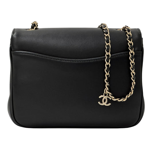 CHANEL シャネル ショルダーバッグ ココマーク ブラック ゴールド金具 レザー レディース 【中古】