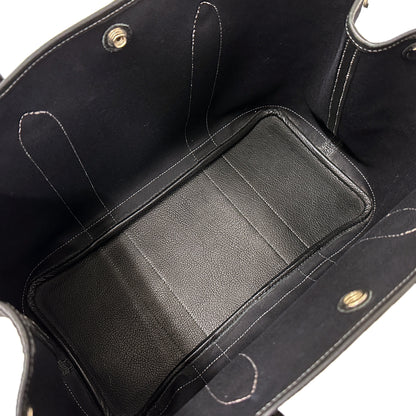 HERMES エルメス ガーデンパーティPM トートバッグ ブラック シルバー金具 トワルオフィシエ □I刻印 レディース 【中古】